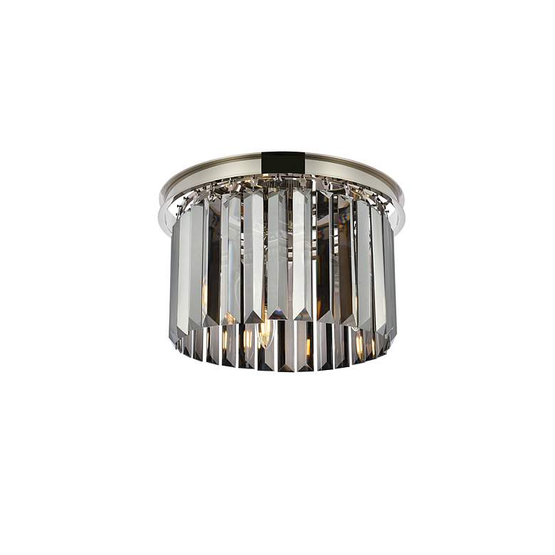 Image 4 Sydney 3 Lt Polished Nickel Flush Mount Silver Shade (Grey) more views