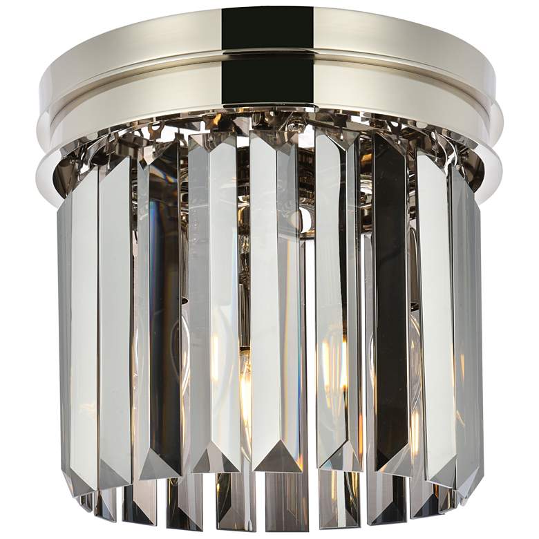 Image 1 Sydney 3 Lt Polished Nickel Flush Mount Silver Shade (Grey)