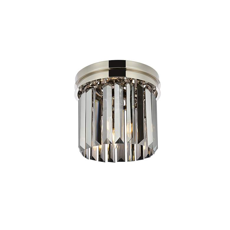 Image 4 Sydney 3 Lt Polished Nickel Flush Mount Silver Shade (Grey) more views