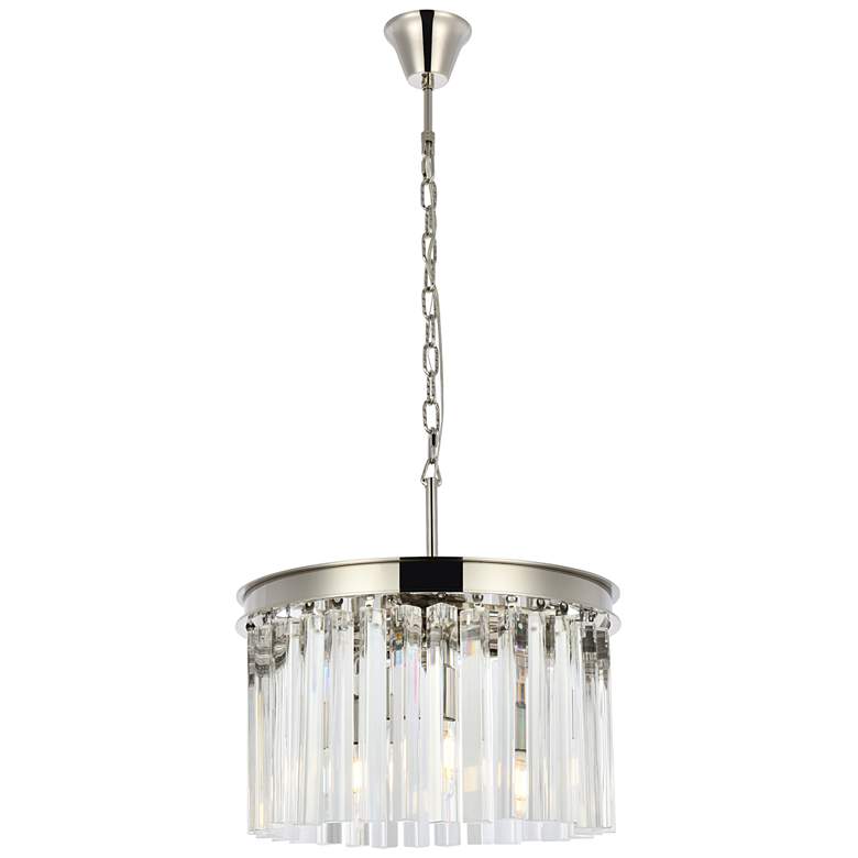 Image 1 Sydney 3 Lt Polished Nickel Pendant Clear
