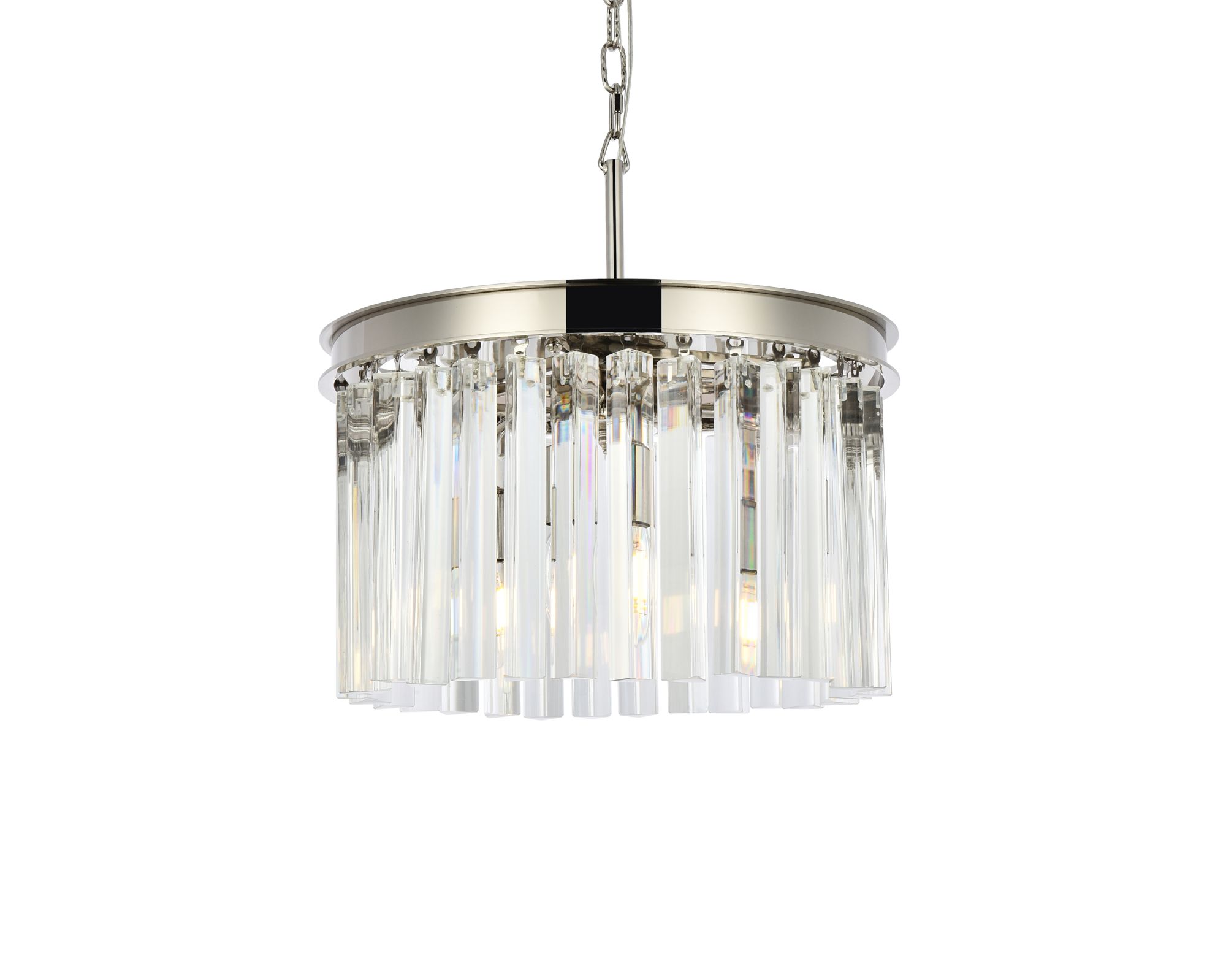 Image 3 Sydney 3 Lt Polished Nickel Pendant Clear more views