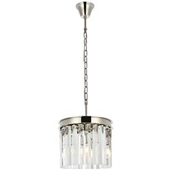 Sydney 3 Lt Polished Nickel Pendant Clear