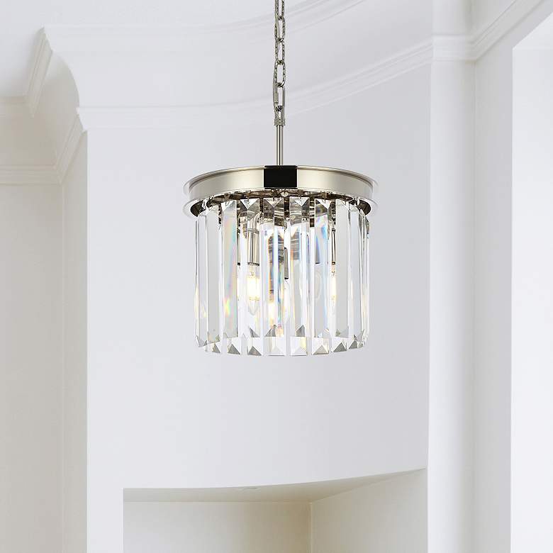 Image 1 Sydney 3 Lt Polished Nickel Pendant Clear