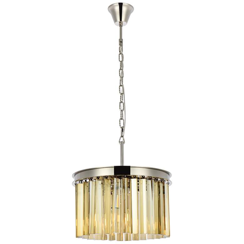 Image 2 Sydney 3 Lt Polished Nickel Pendant Golden Teak