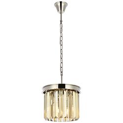 Sydney 3 Lt Polished Nickel Pendant Golden Teak