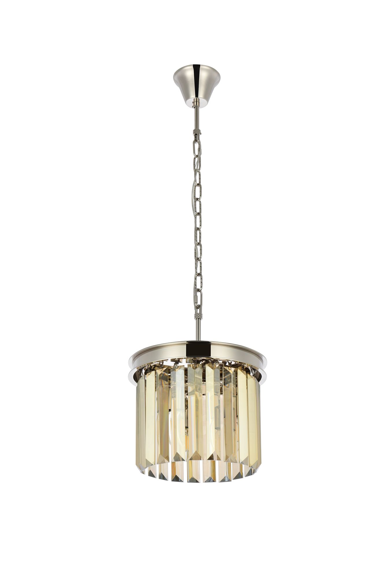 Sydney 3 Lt Polished Nickel Pendant Golden Teak