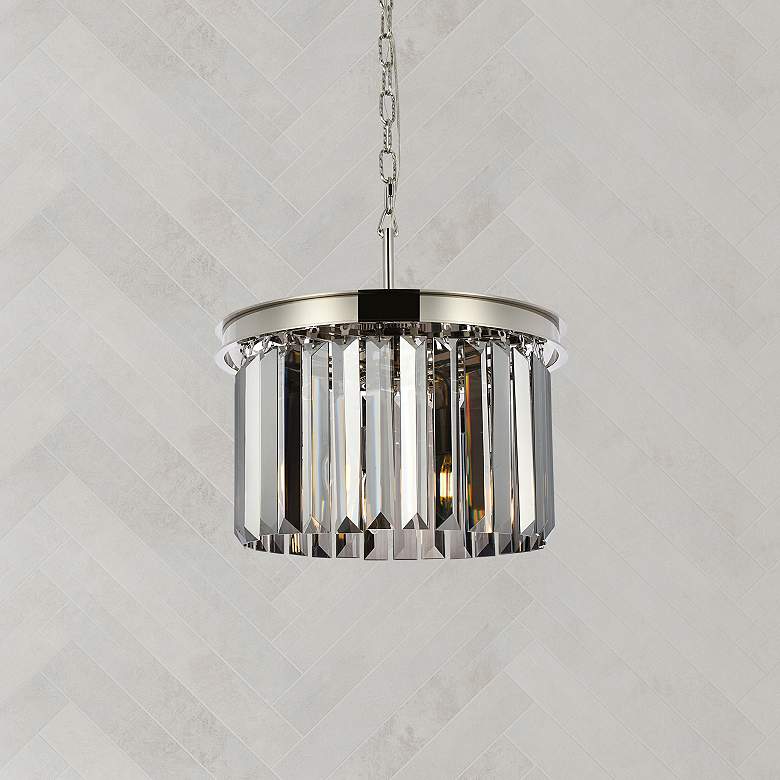Image 1 Sydney 3 Lt Polished Nickel Pendant Silver Shade (Grey)