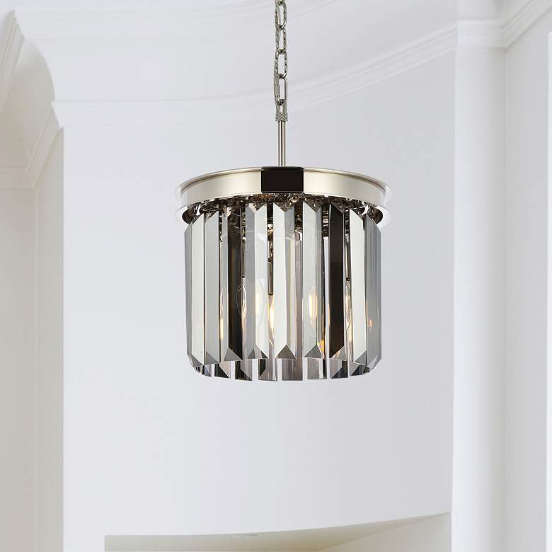 Image 1 Sydney 3 Lt Polished Nickel Pendant Silver Shade (Grey)