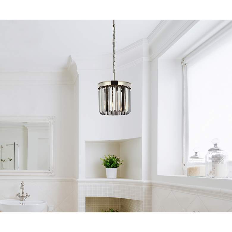 Image 3 Sydney 3 Lt Polished Nickel Pendant Silver Shade (Grey) more views