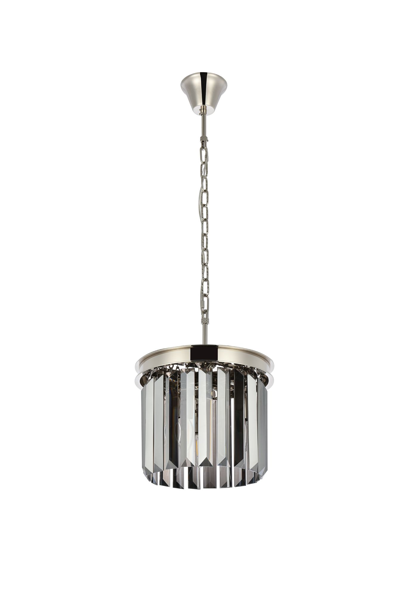 Sydney 3 Lt Polished Nickel Pendant Silver Shade (Grey)