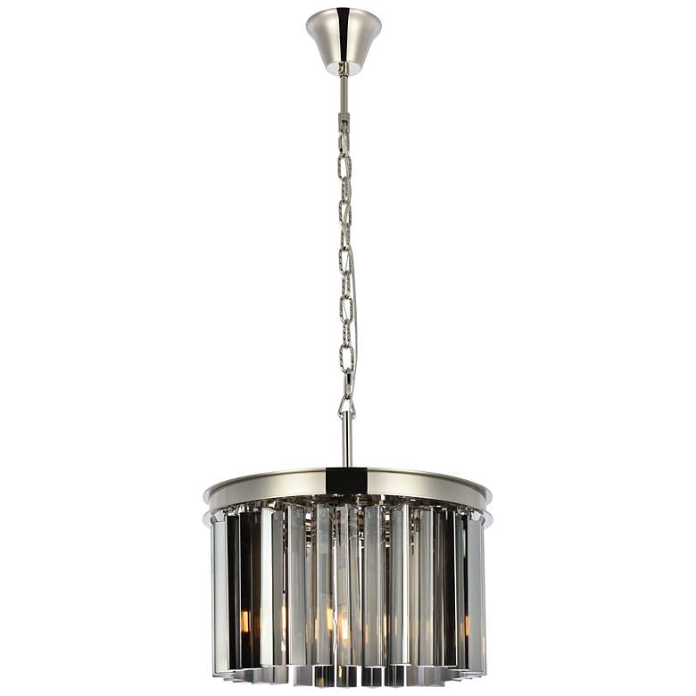 Image 2 Sydney 3 Lt Polished Nickel Pendant Silver Shade (Grey)