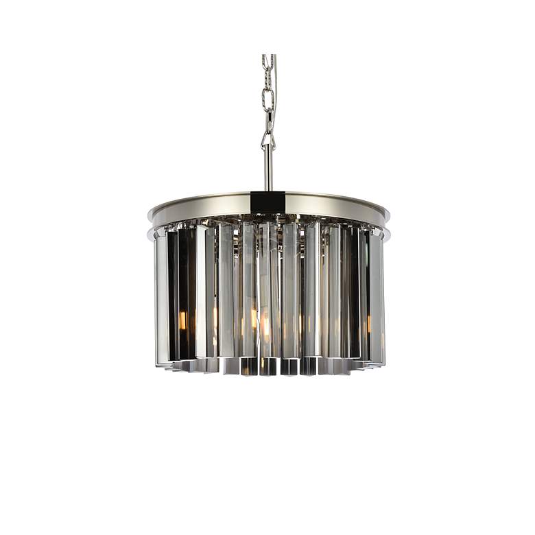 Image 3 Sydney 3 Lt Polished Nickel Pendant Silver Shade (Grey) more views