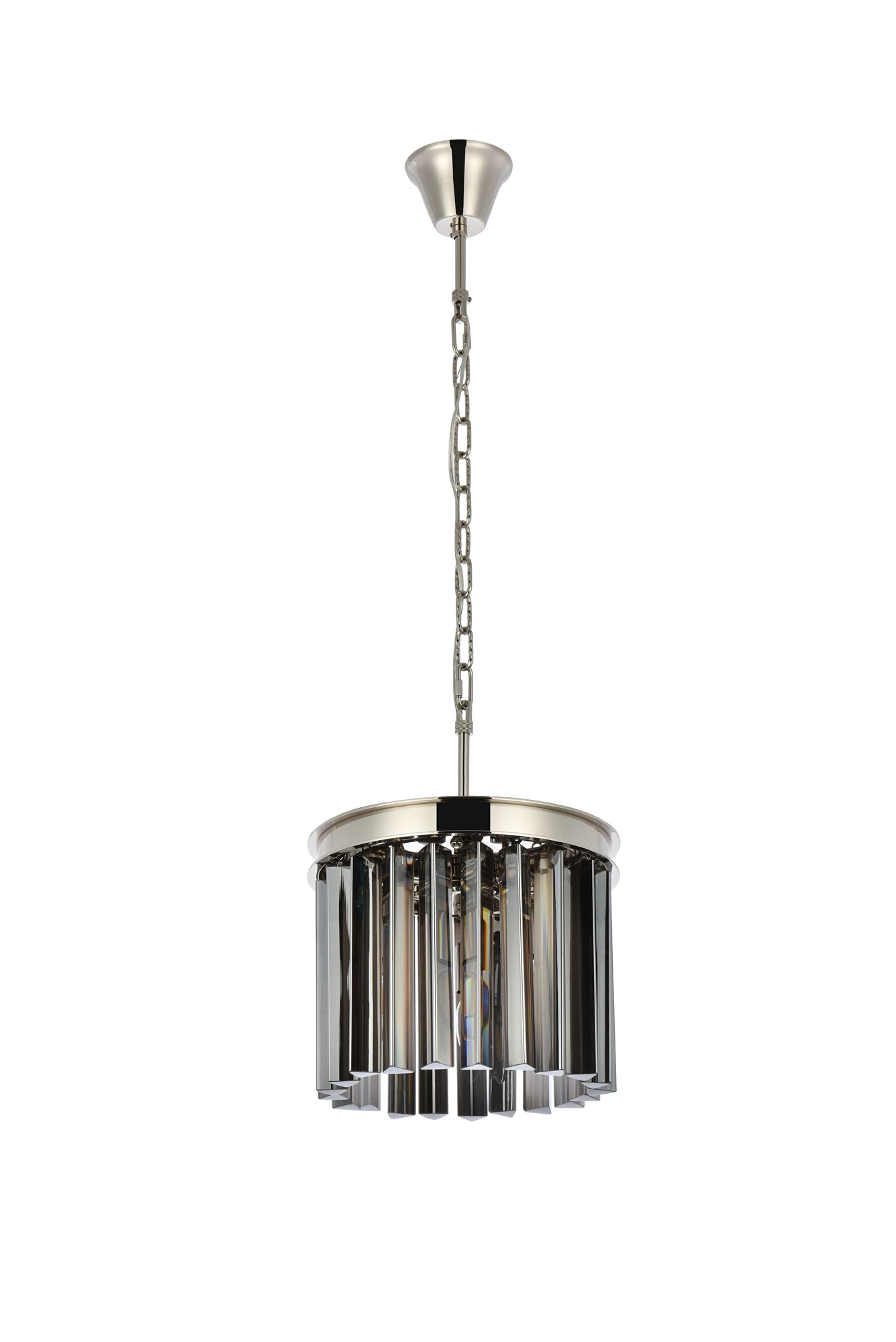 Sydney 3 Lt Polished Nickel Pendant Silver Shade (Grey)