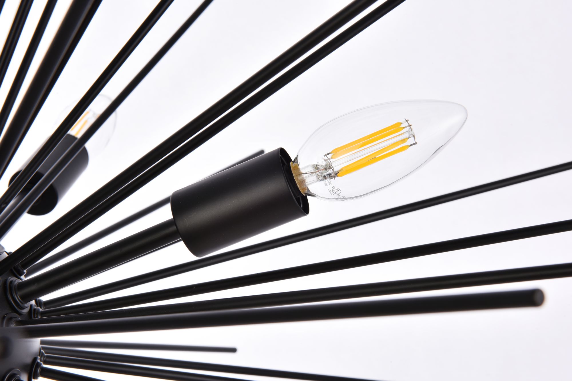 Sydney 30" Wide Black 8-Light Sputnik Pendant in scene