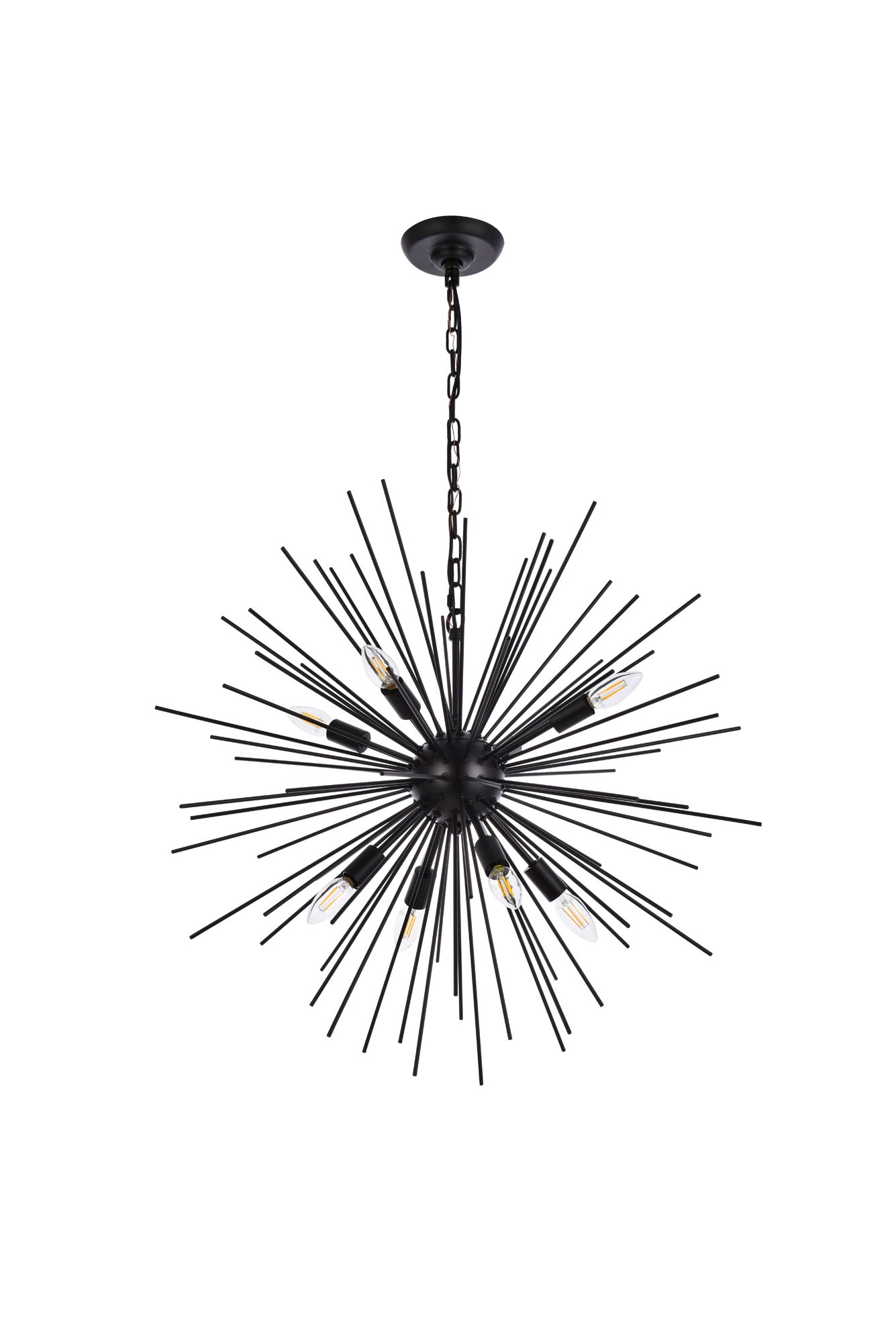 Sydney 30" Wide Black 8-Light Sputnik Pendant in scene