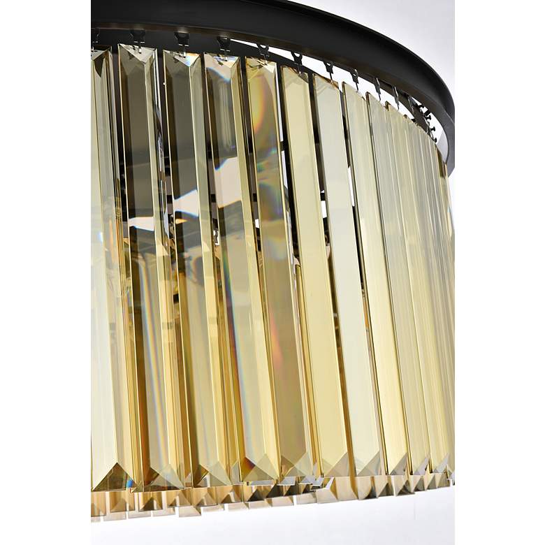 Image 7 Sydney 31 1/2"W Matte Black and Golden Teak Pendant Light more views