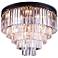 Sydney 32" Wide Matte Black 5-Tier Clear Crystal Ceiling Light