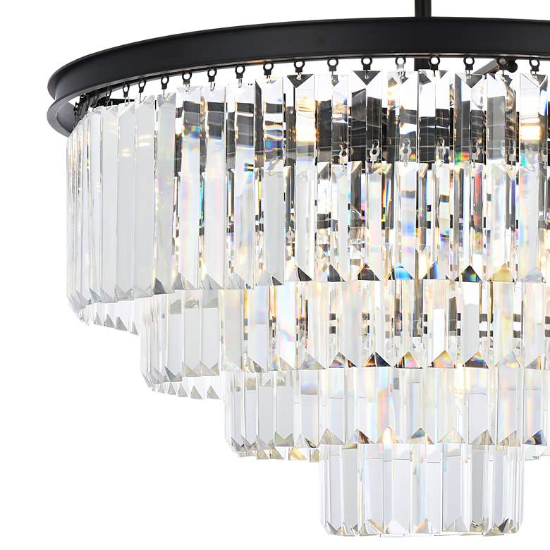 Image 3 Sydney 32" Wide Matte Black Tiered Crystal Chandelier more views