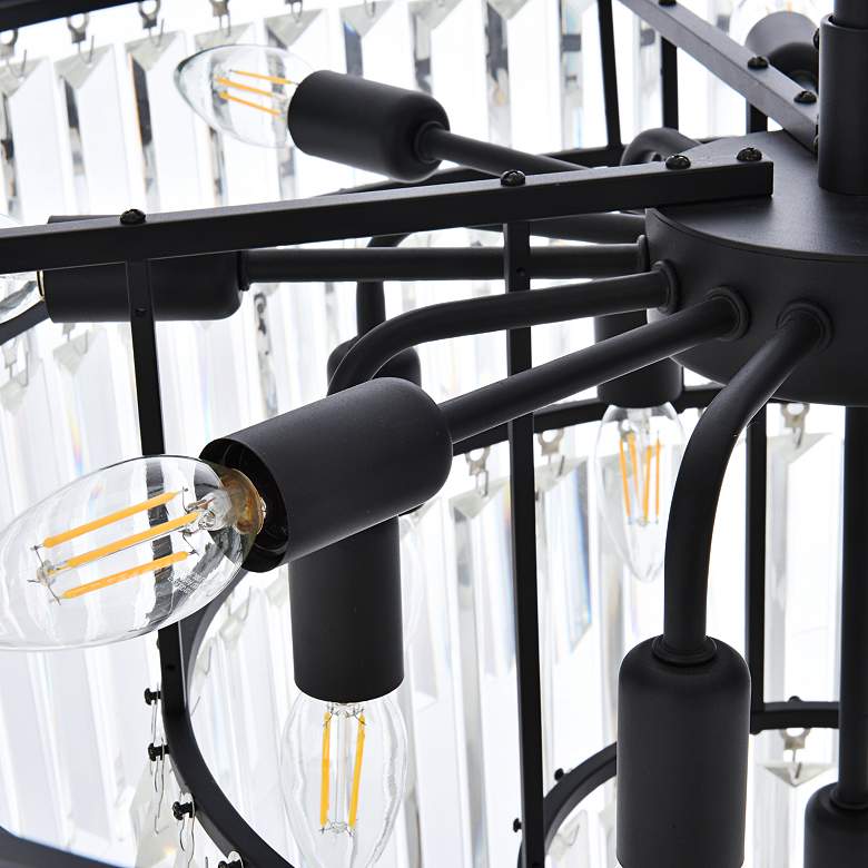 Image 5 Sydney 32" Wide Matte Black Tiered Crystal Chandelier more views