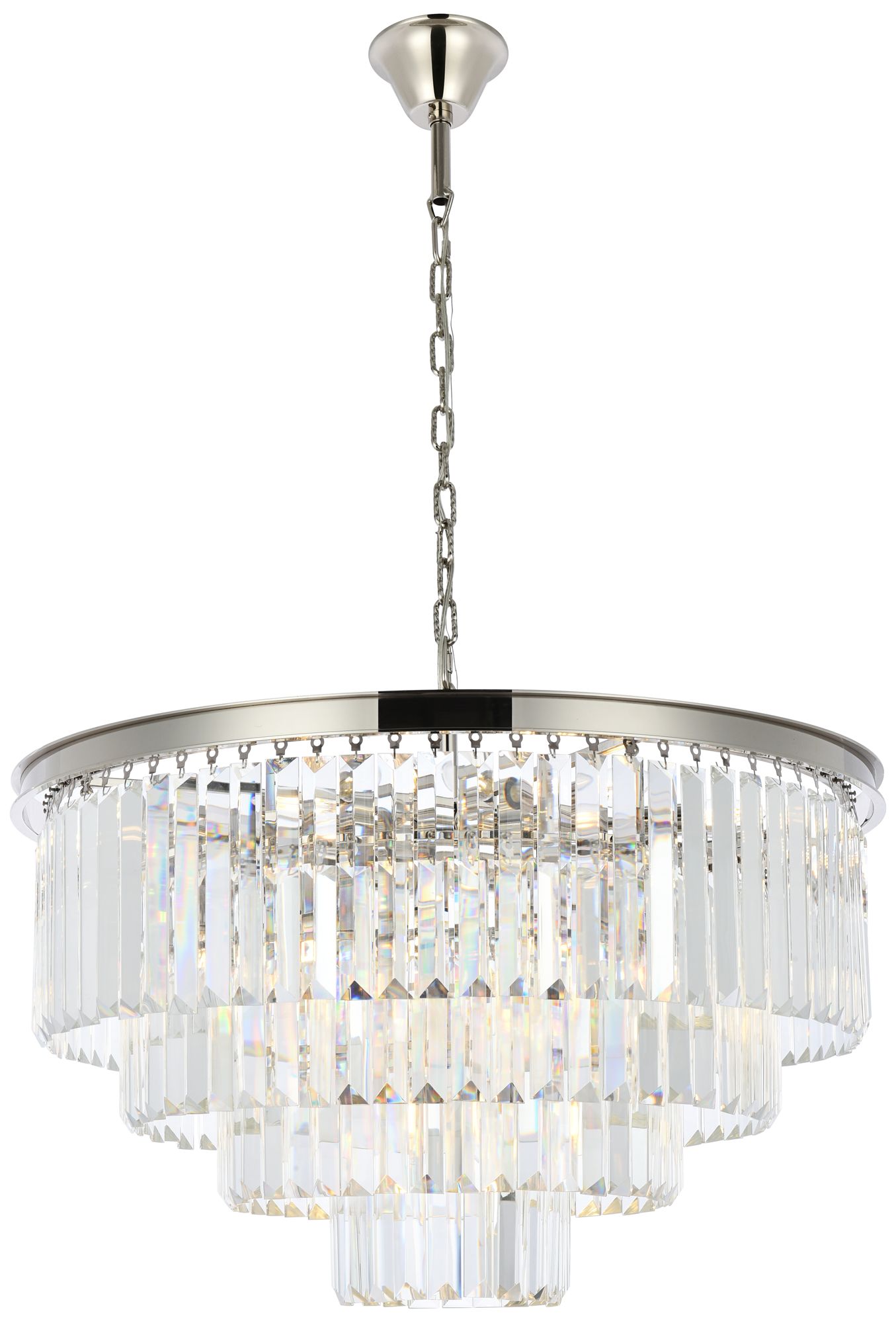 Sydney 32" Wide Polished Nickel Chandelier with Clear Shade