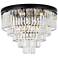 Sydney 32"W Matte Black and Crystal 17-Light Ceiling Light