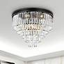 2_Sydney 32"W Matte Black and Crystal 17-Light Ceiling Light