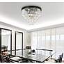 4_Sydney 32"W Matte Black and Crystal 17-Light Ceiling Light more views