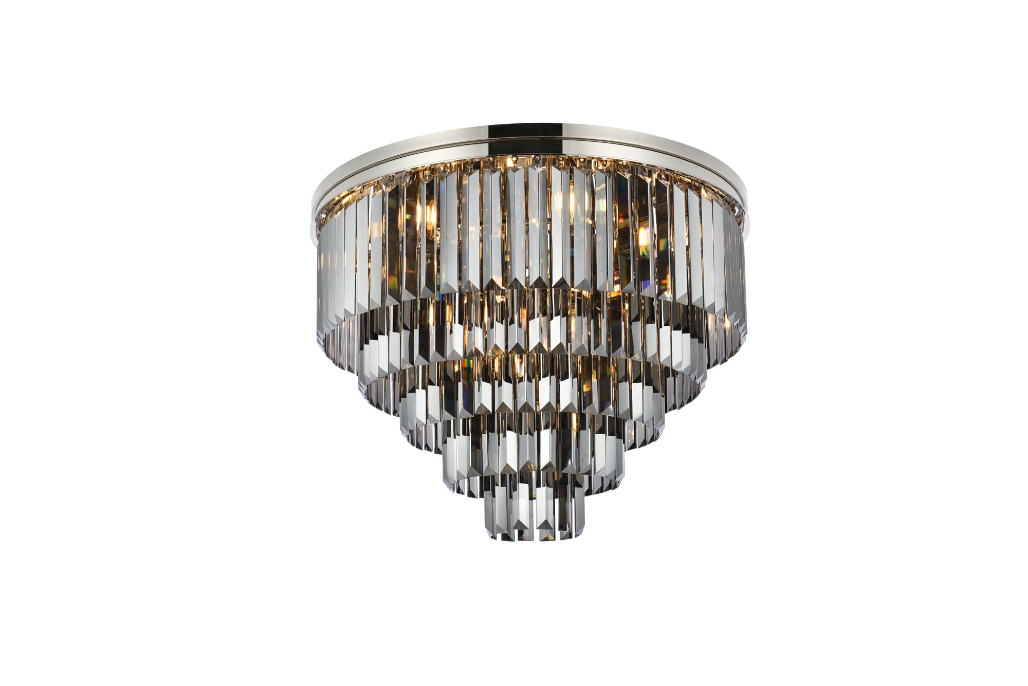 Image 5 Sydney 32"W Polished Nickel Ceiling Light w/ Silver Shades more views