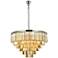 Sydney 33 Lt 44" Polished Nickel Chandelier Golden Teak