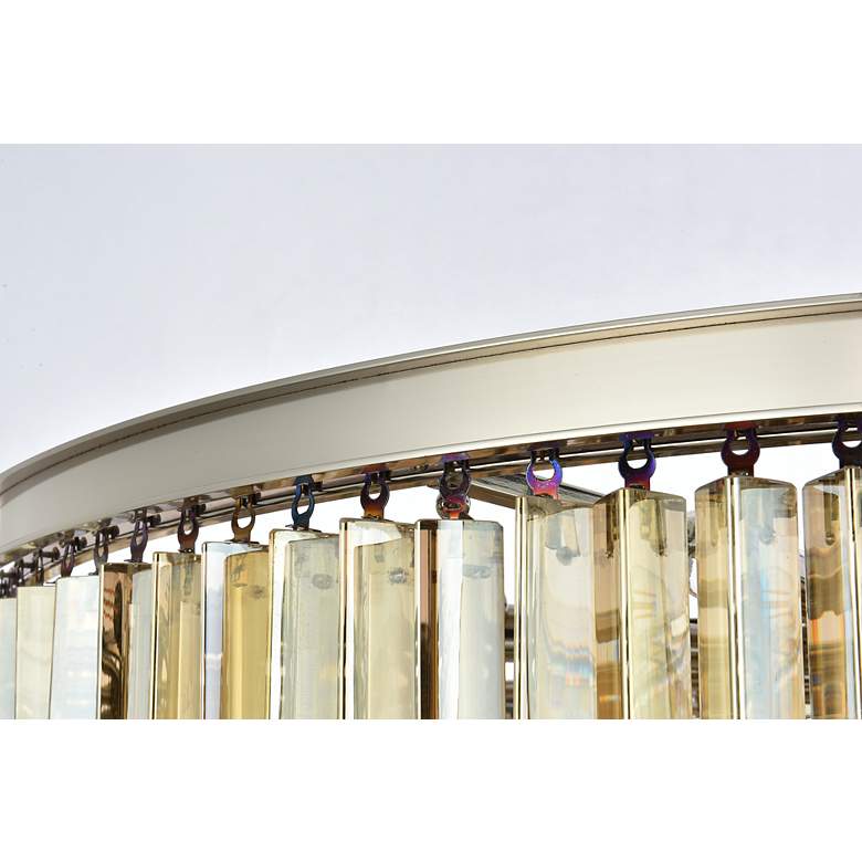 Image 6 Sydney 33 Lt 44" Polished Nickel Chandelier Golden Teak more views