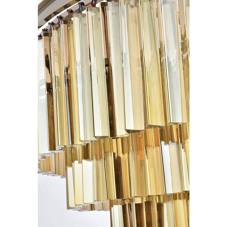 Image 7 Sydney 33 Lt 44" Polished Nickel Chandelier Golden Teak more views