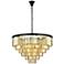 Sydney 33 Lt Matte Black Chandelier Golden Teak