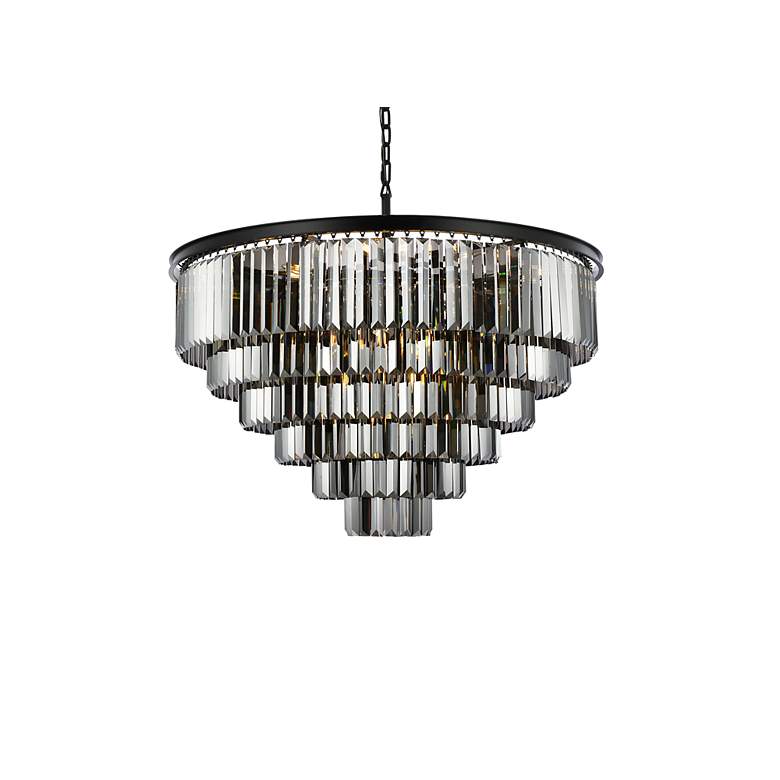 Image 4 Sydney 33 Lt Matte Black Chandelier Silver Shade (Grey) more views