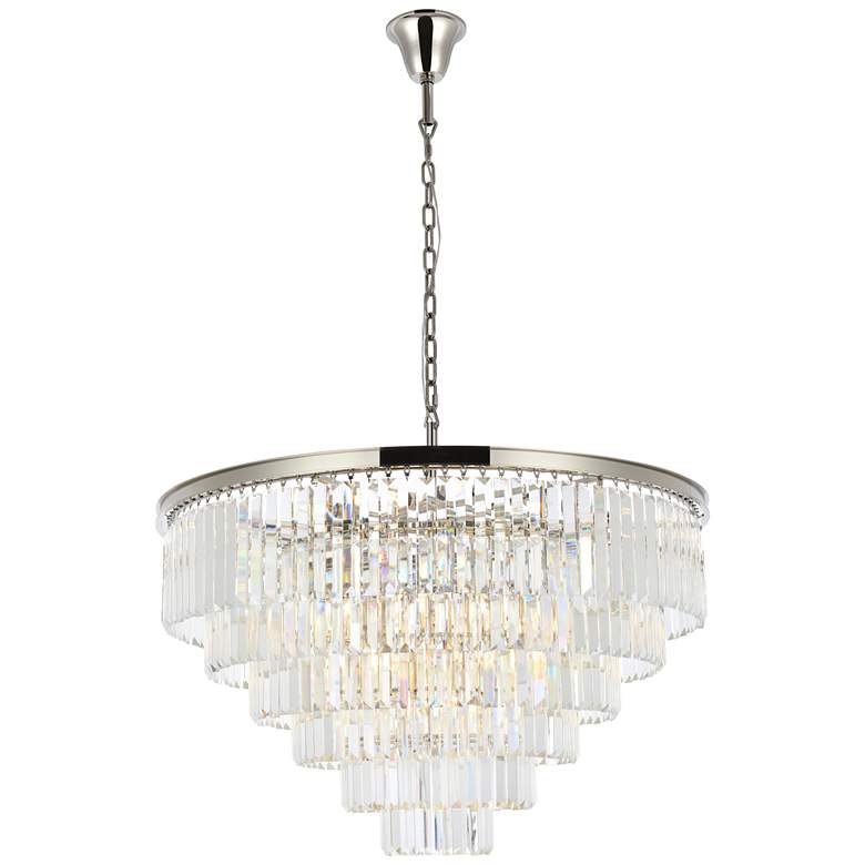 Image 1 Sydney 33 Lt Polished Nickel Chandelier Clear