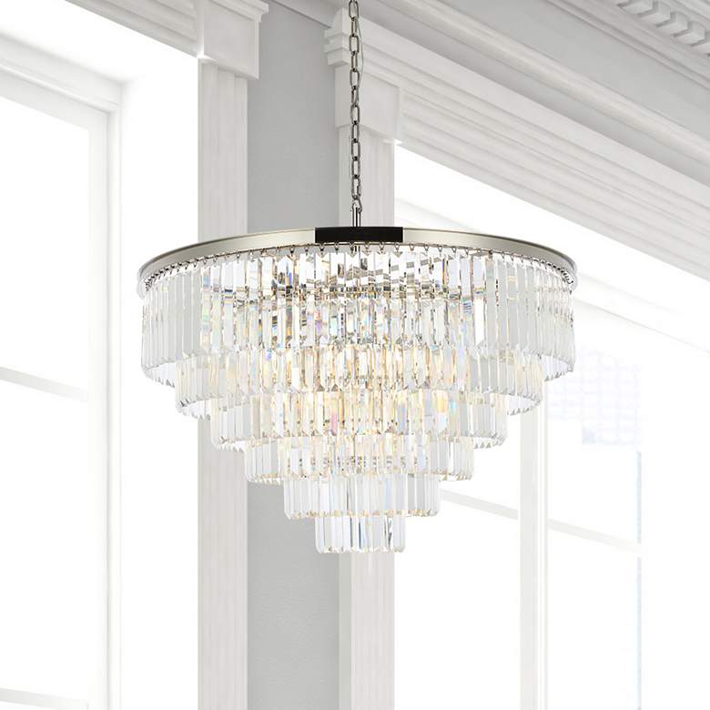 Image 1 Sydney 33 Lt Polished Nickel Chandelier Clear