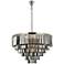 Sydney 33 Lt Polished Nickel Chandelier Silver Shade (Grey)