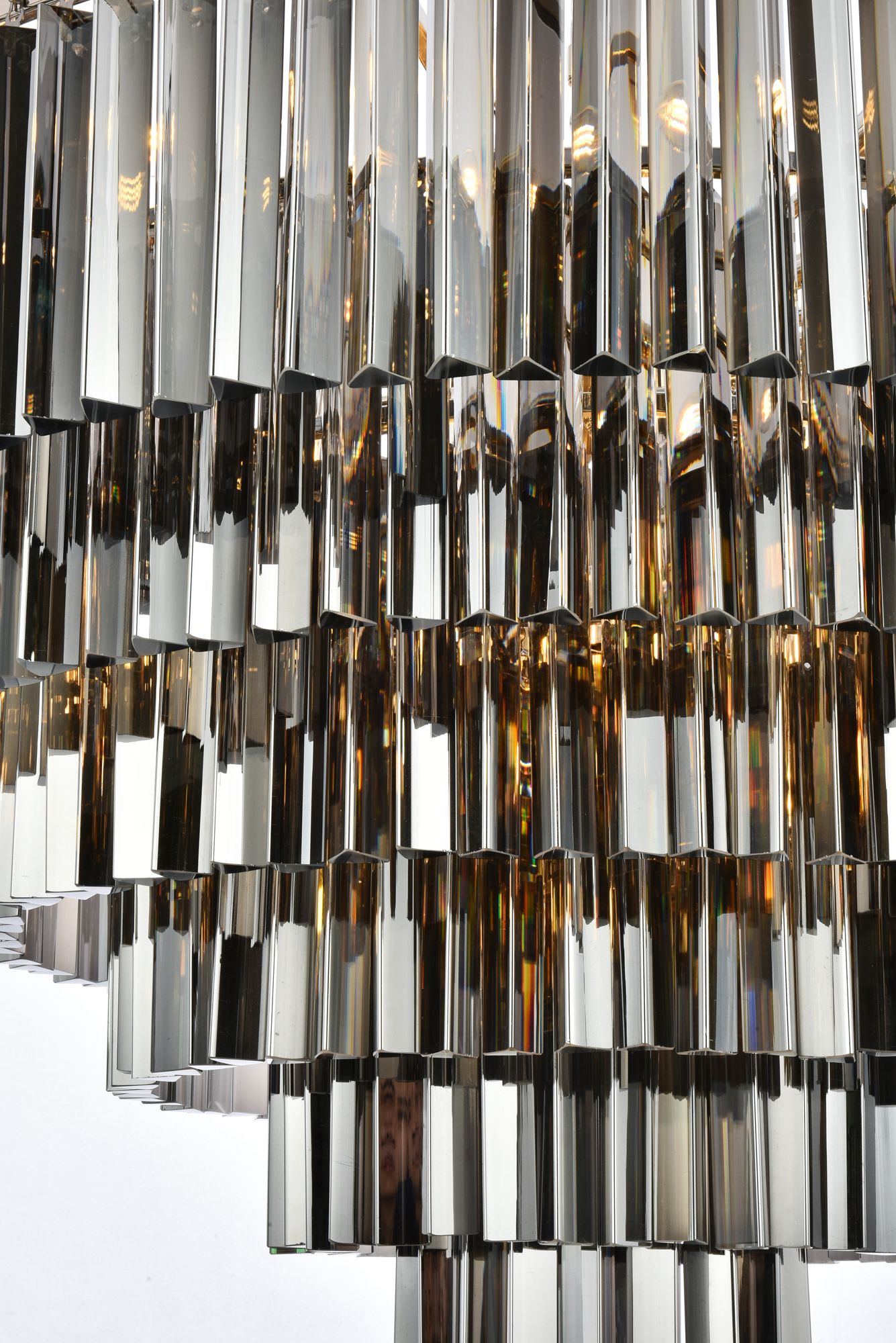 Sydney 33 Lt Polished Nickel Chandelier Silver Shade (Grey)