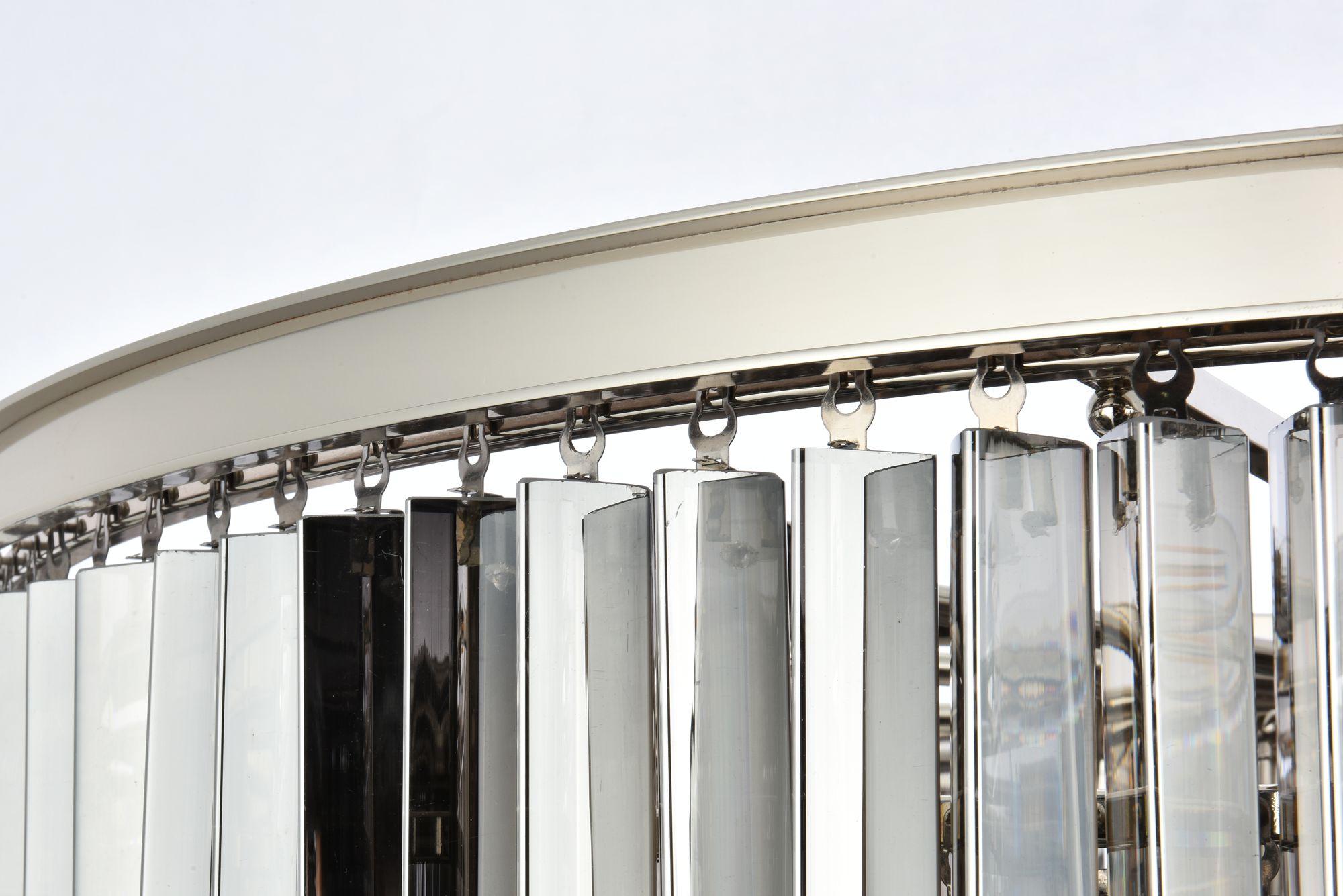 Sydney 33 Lt Polished Nickel Chandelier Silver Shade (Grey)