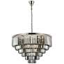 2_Sydney 33 Lt Polished Nickel Chandelier Silver Shade