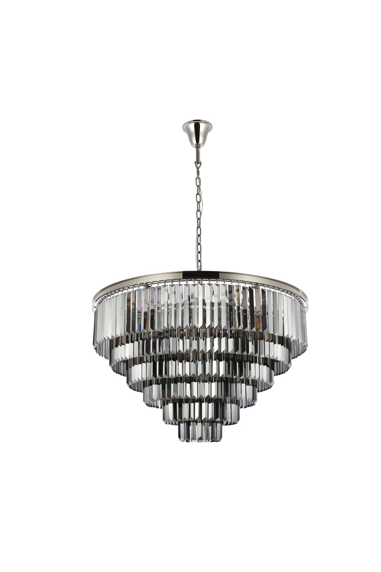 Sydney 33 Lt Polished Nickel Chandelier Silver Shade