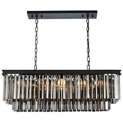 Sydney 40" Wide Matte Black 12-Light Linear Chandelier