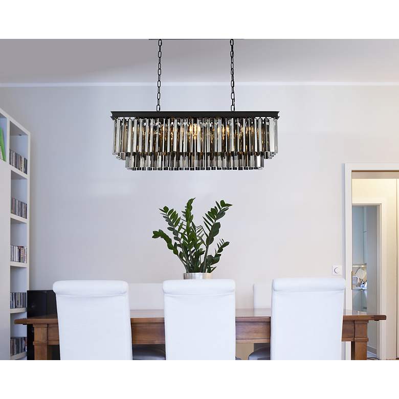 Image 7 Sydney 40" Wide Matte Black 12-Light Linear Chandelier more views