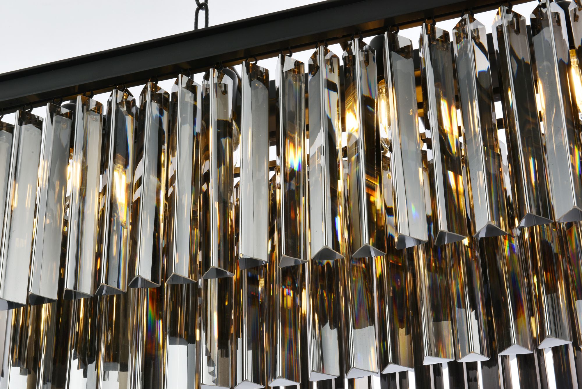 Sydney 40" Wide Matte Black 12-Light Linear Chandelier in scene