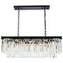 2_Sydney 40" Wide Matte Black and Crystal Linear Chandelier