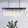 1_Sydney 40" Wide Matte Black and Crystal Linear Chandelier