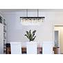3_Sydney 40" Wide Matte Black and Crystal Linear Chandelier more views