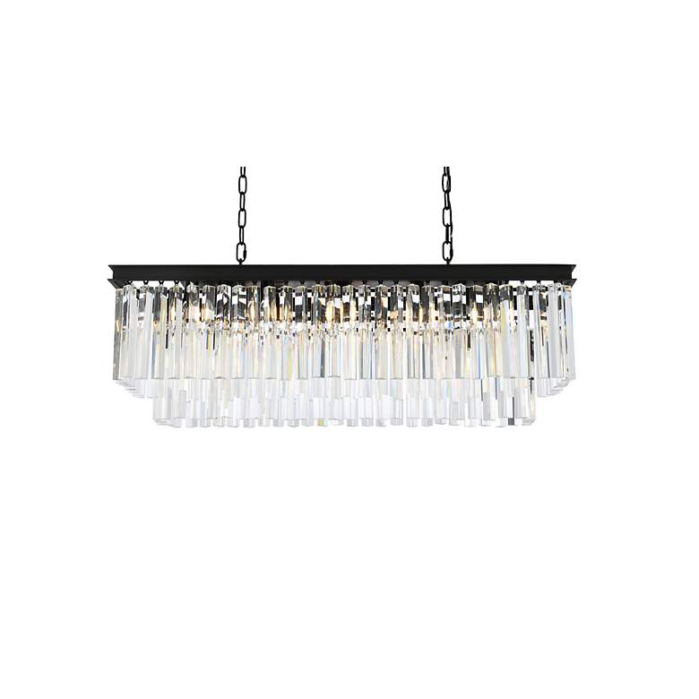 Image 4 Sydney 40" Wide Matte Black and Crystal Linear Chandelier more views