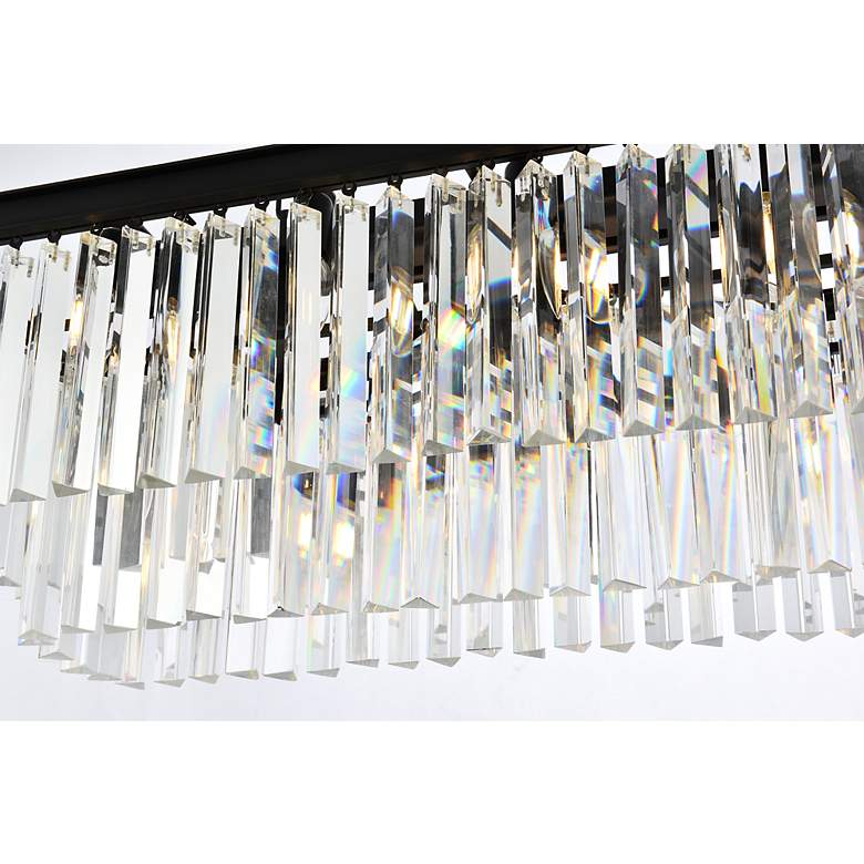 Image 5 Sydney 40" Wide Matte Black and Crystal Linear Chandelier more views