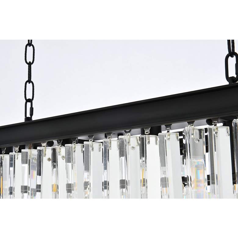 Image 7 Sydney 40" Wide Matte Black and Crystal Linear Chandelier more views