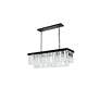 Sydney 40" Wide Matte Black and Crystal Linear Chandelier